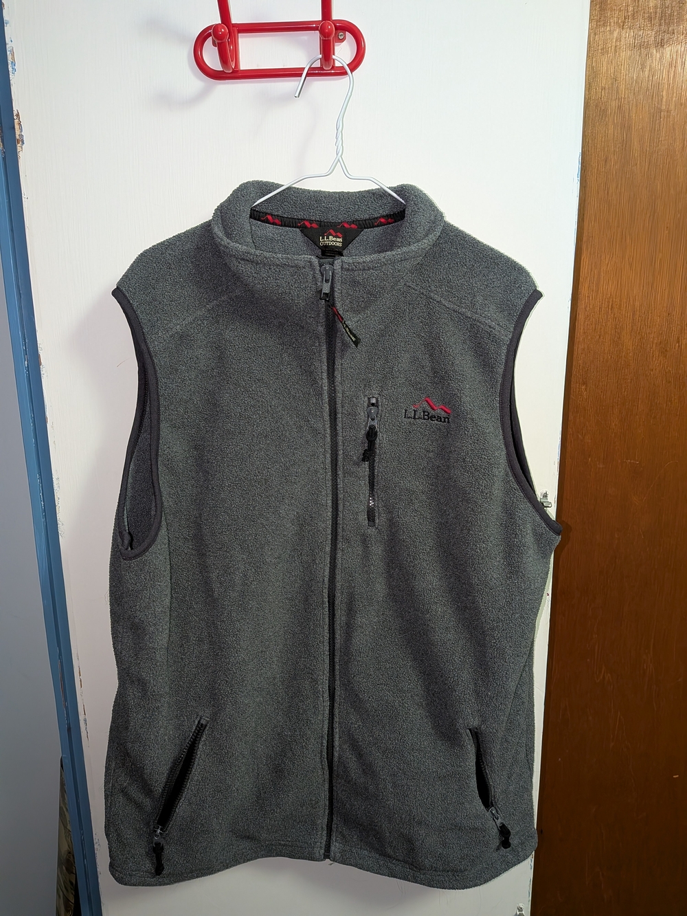 Large Tall LL Bean Men's Mountain Classic Fleece Vest Gray Large